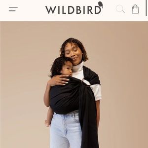 WildBird Linen Sling Raven. Black with gold rings.